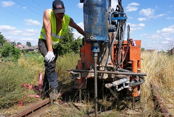 Geotechnical investigations on the railway track in Zwierzyń, Poland